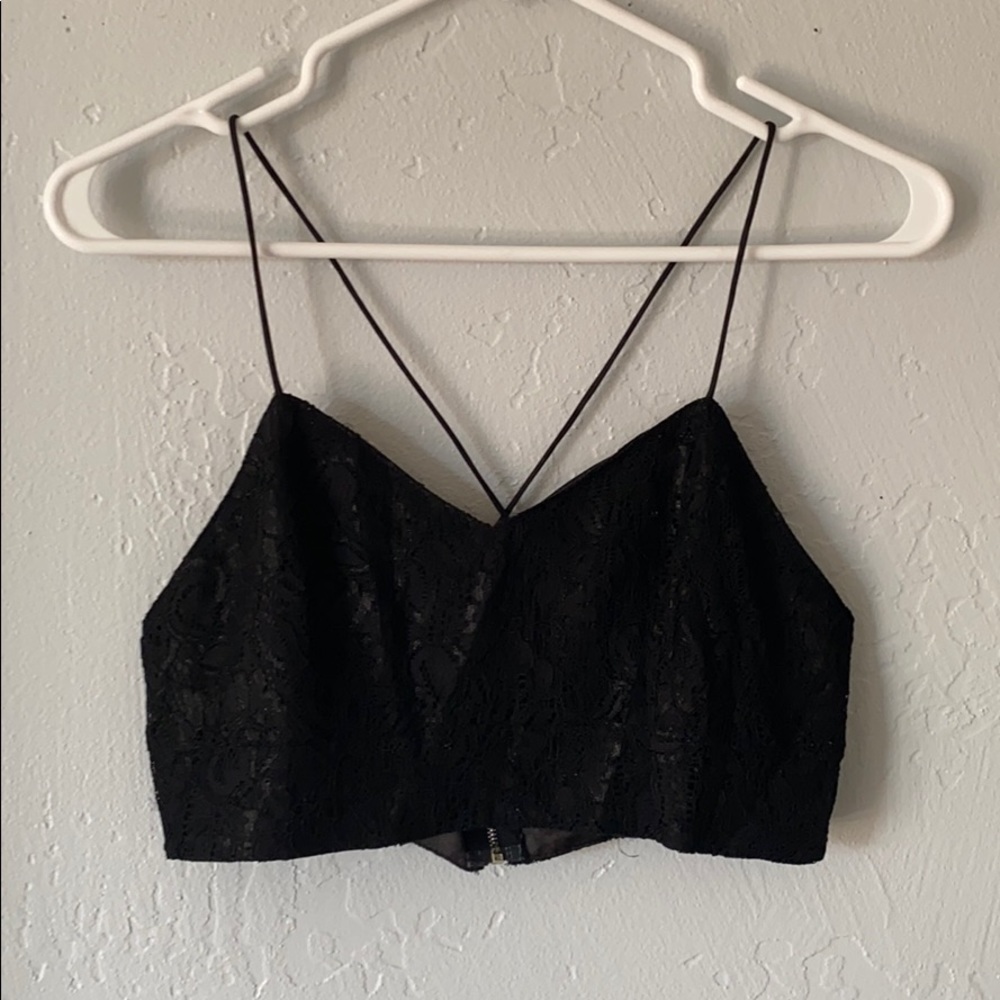 Black cross back bralette top